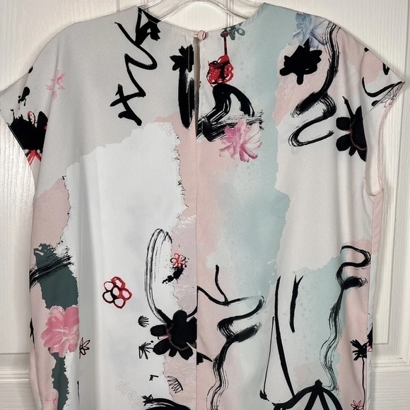 ASOS Abstract Side Ruched Ribbon Tie Dress - Picture 8 of 16